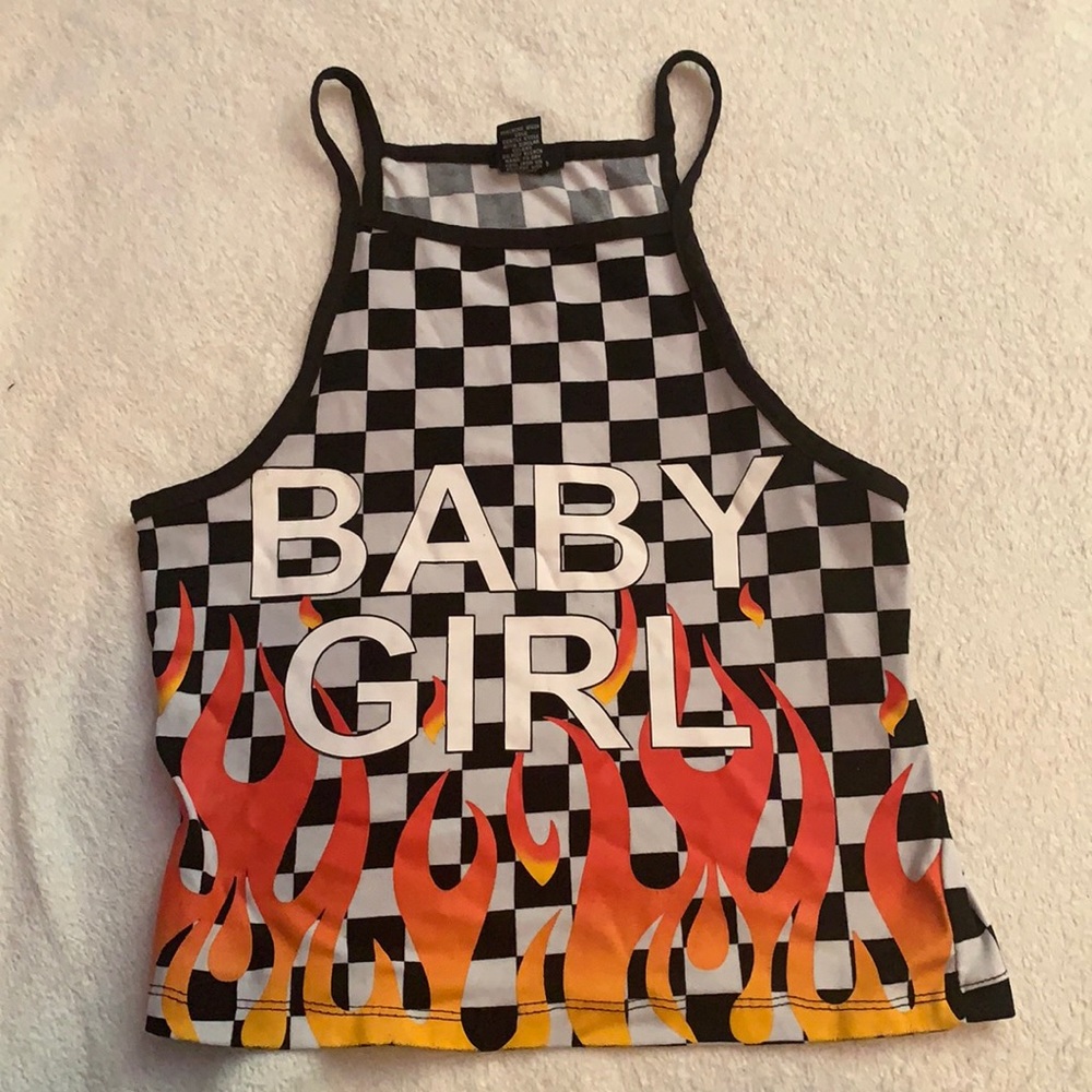 Checked board crop top only worn 2 times